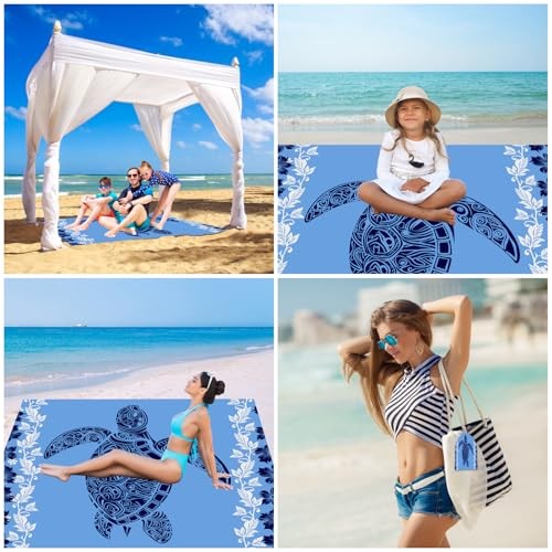 Beach Blanket 79″ X 83″ Oversized Lightweight, BeachMat Waterproof Turtles