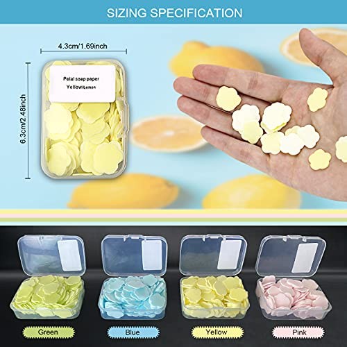 FERCAISH 400 Petal Soap Sheets, Portable and Dissolvable Soap Paper Sheets for