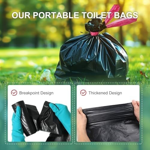 Ann Katy Portable Toilet Bags, Leak-Proof Waste Bags for Outdoor, Hiking
