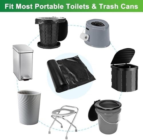 Portable Toilet Bags – 8 Gallon Camping Toilet Bags, Biodegradable Travel Pot…