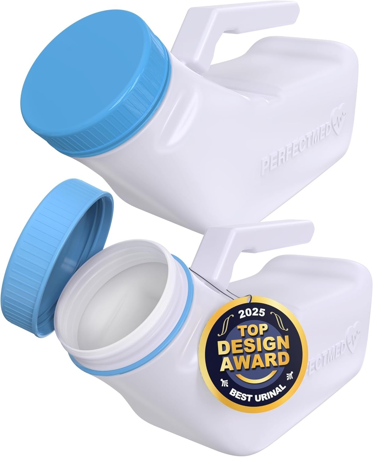 Innovative Men’s Urinals by PerfectMed – 32 oz, Glow-in-Dark Lid & Spill-Proof