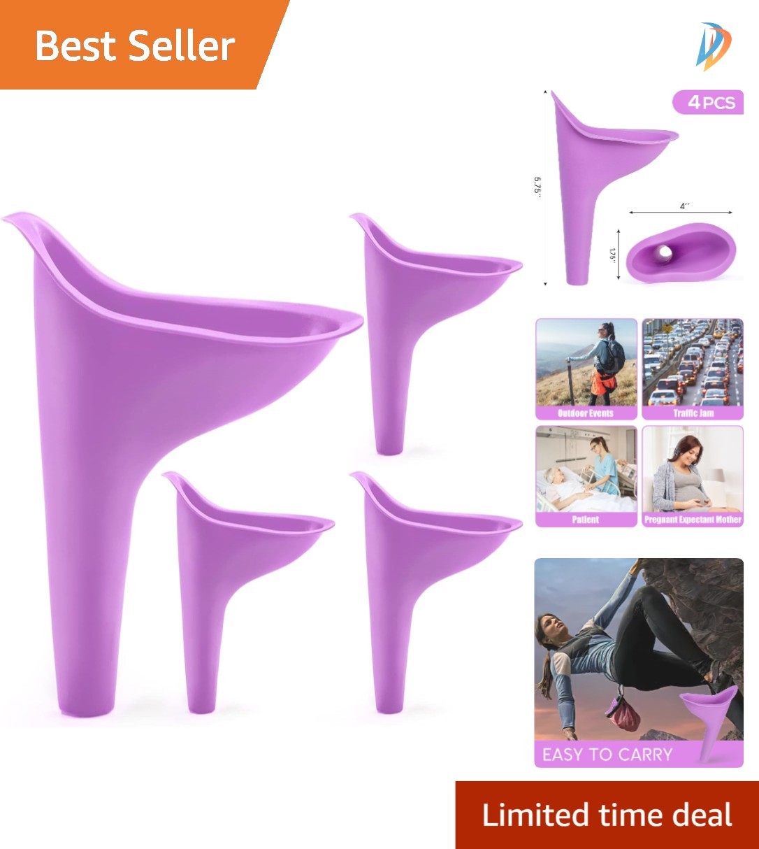 Lightweight Portable Female Urinals (4PCS) – Perfect for Outdoor Adventures
