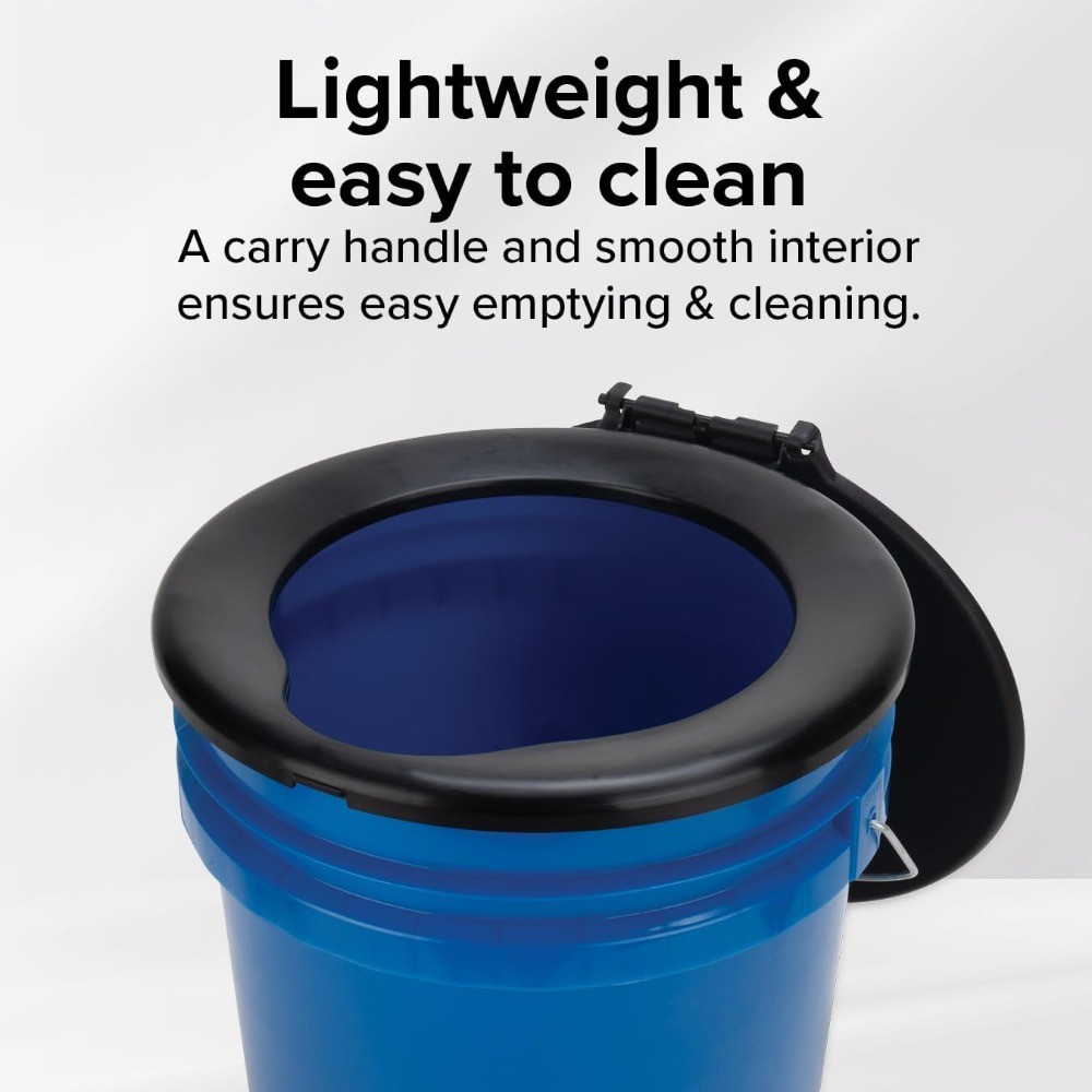 Camco Portable Toilet Bucket with Seat & Lid – 5-Gallon Camping Toilet Handle