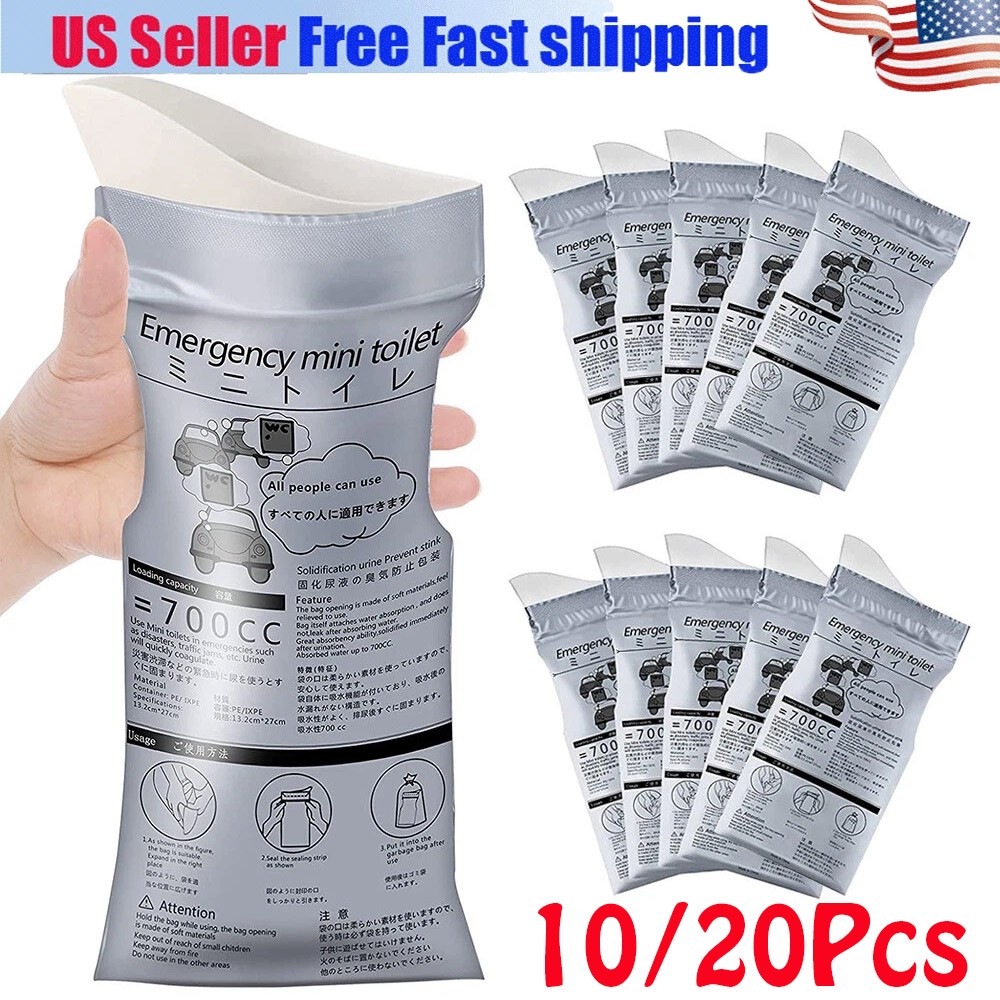 10/20PCS Disposable Urinal Bags Camping Pee Bags Unisex Urine Bag Vomit Bag OY