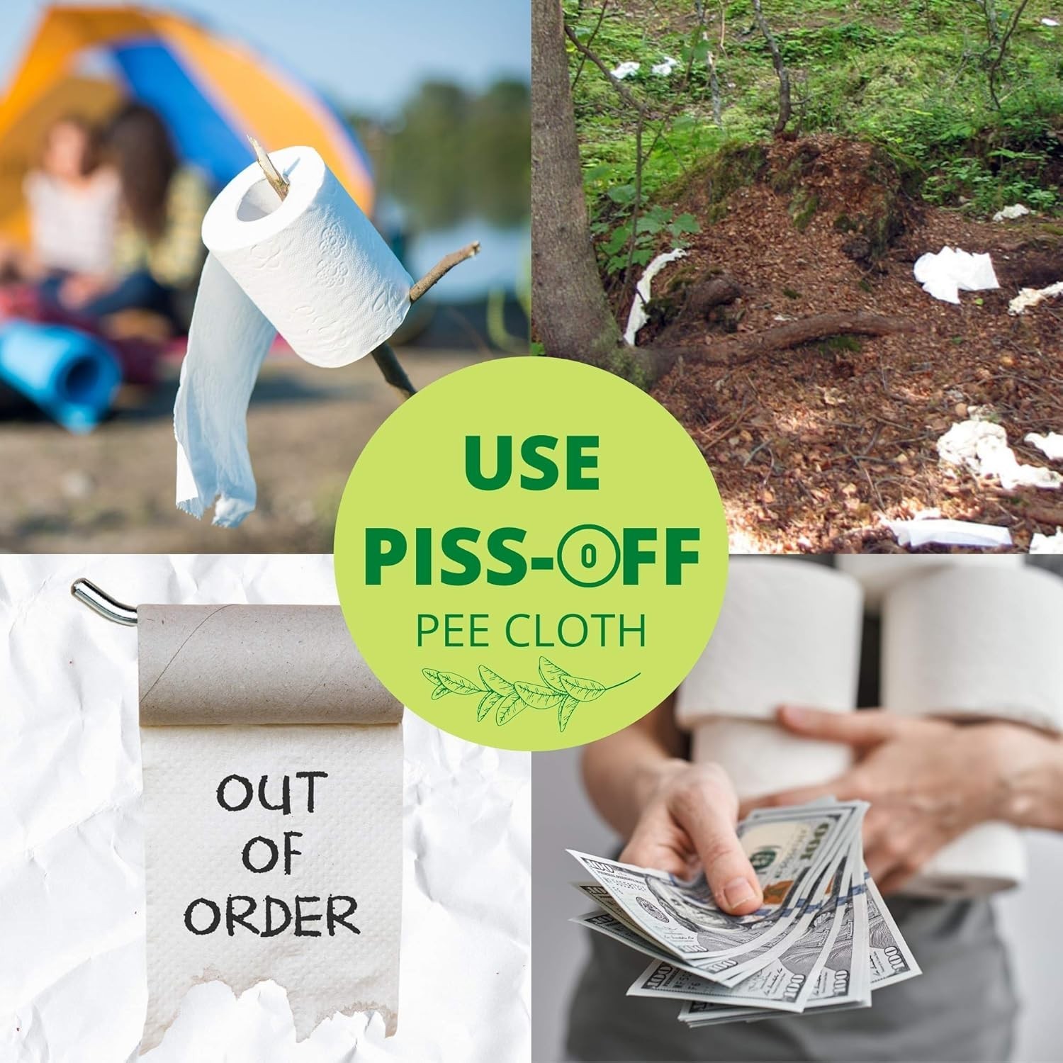 Silver-Infused Reusable Pee Cloth for Women, Travel & Outdoor Use, Pack of 2