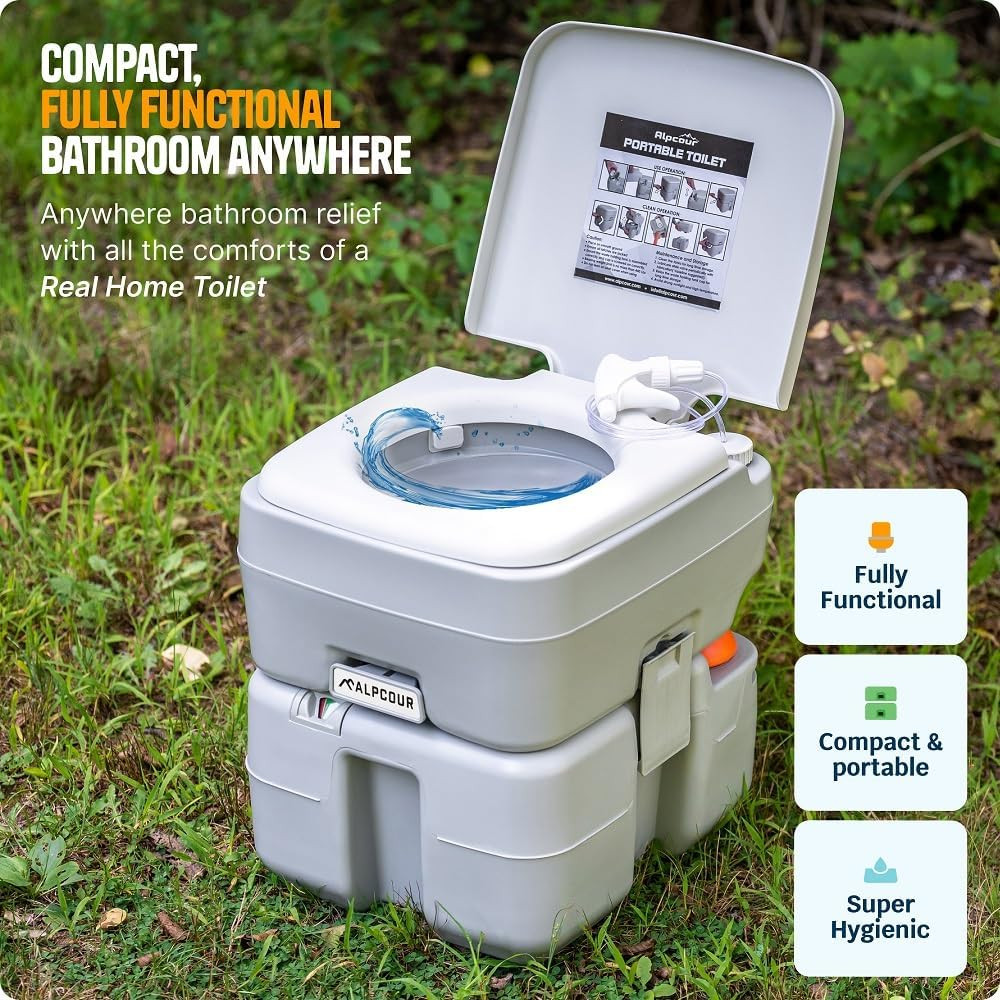Compact Portable Toilet with Travel Bag for Camping & RV – Easy Clean Design