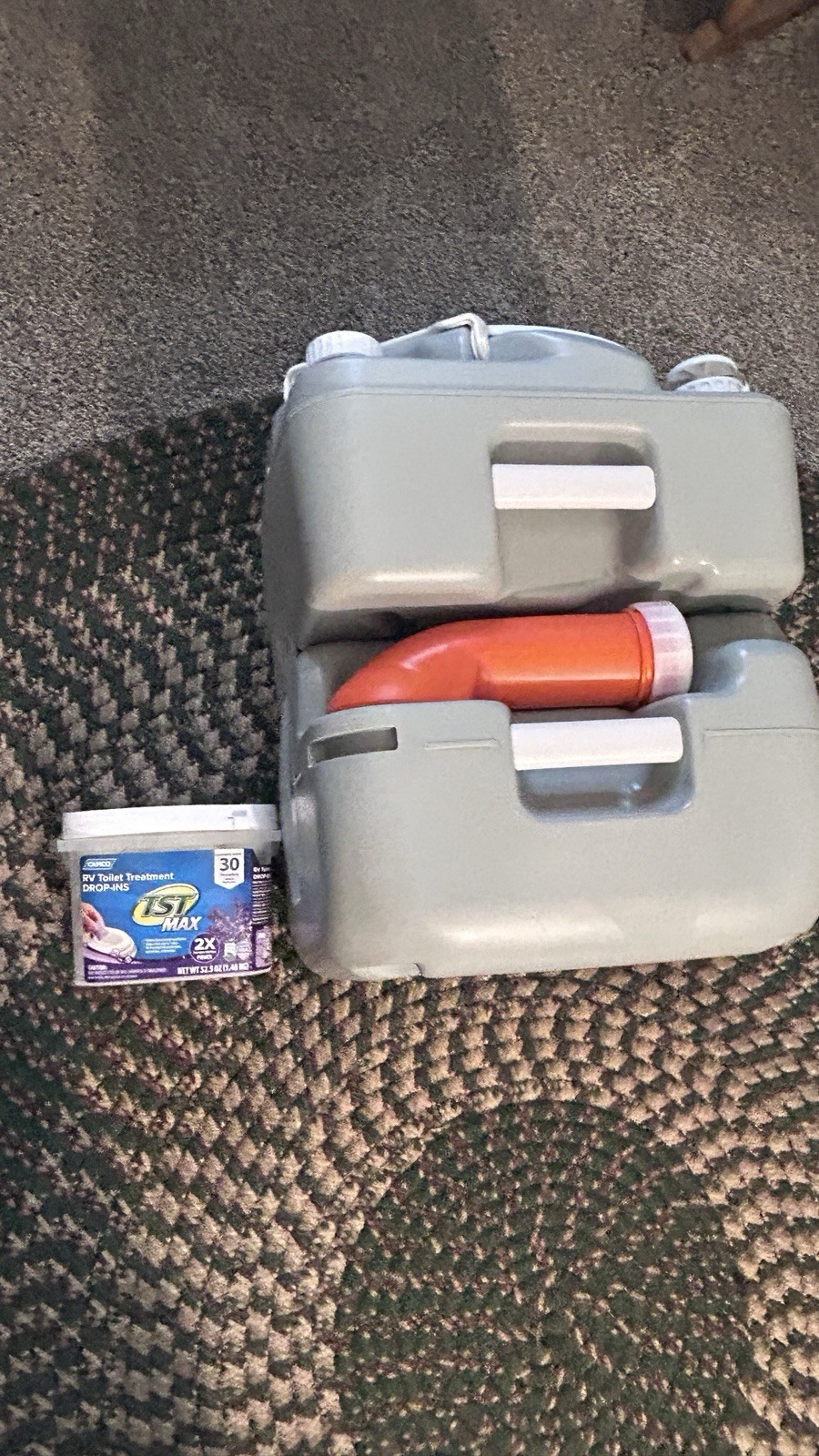 Kohree 5.8 Gal Portable Camping Toilet Gray Extended Diagonal