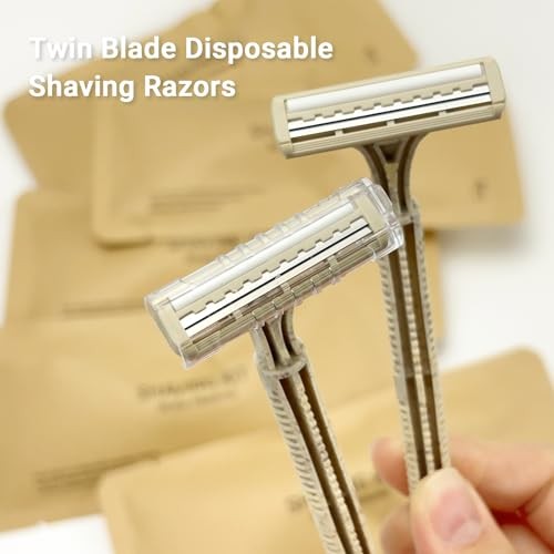 Disposable Shave Kit for Men &Women – 100 Pcs Wheat Straw 1 Count (Pack of 100)