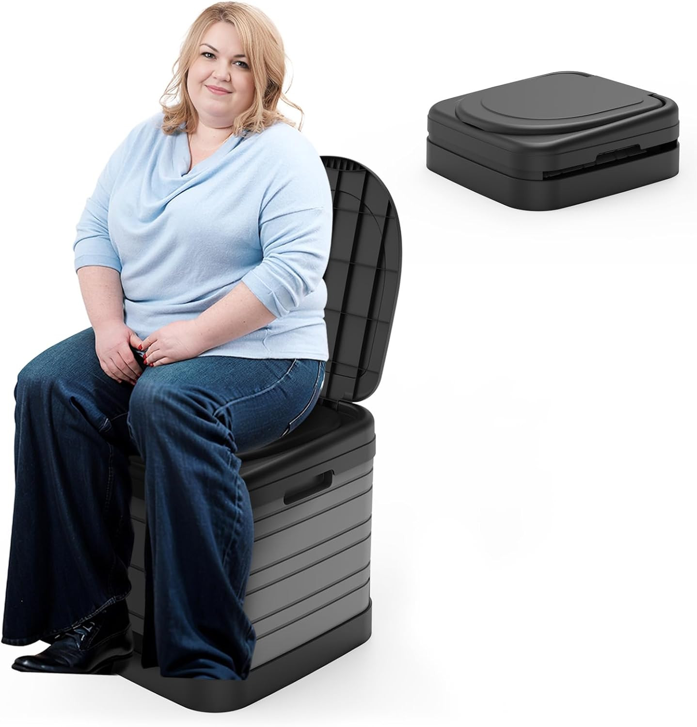 Bano portatil XXL para adultos inodoro plegable camping exterior extra grande