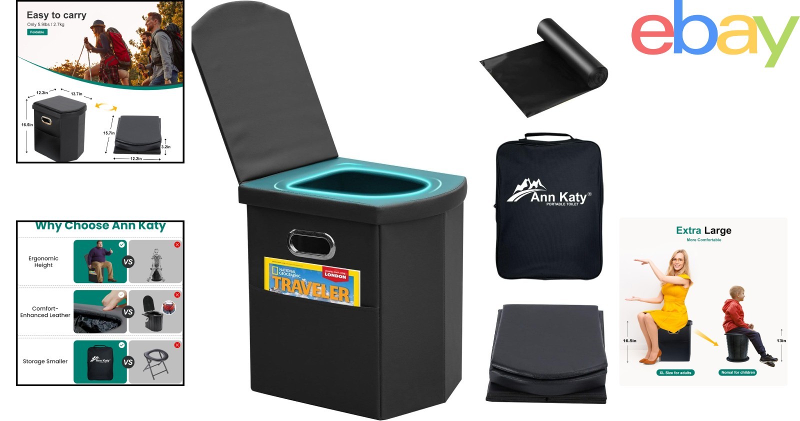 Durable Folding Toilet for Beach and Campsite, Lightweight and Convenient