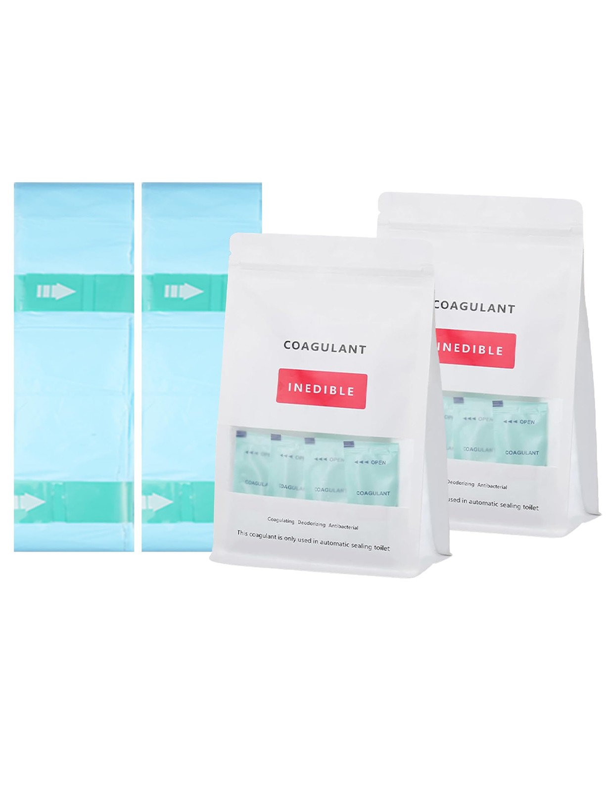 Refill Bags and Coagulant Dry Flush Toilet – 60 Uses -Blue