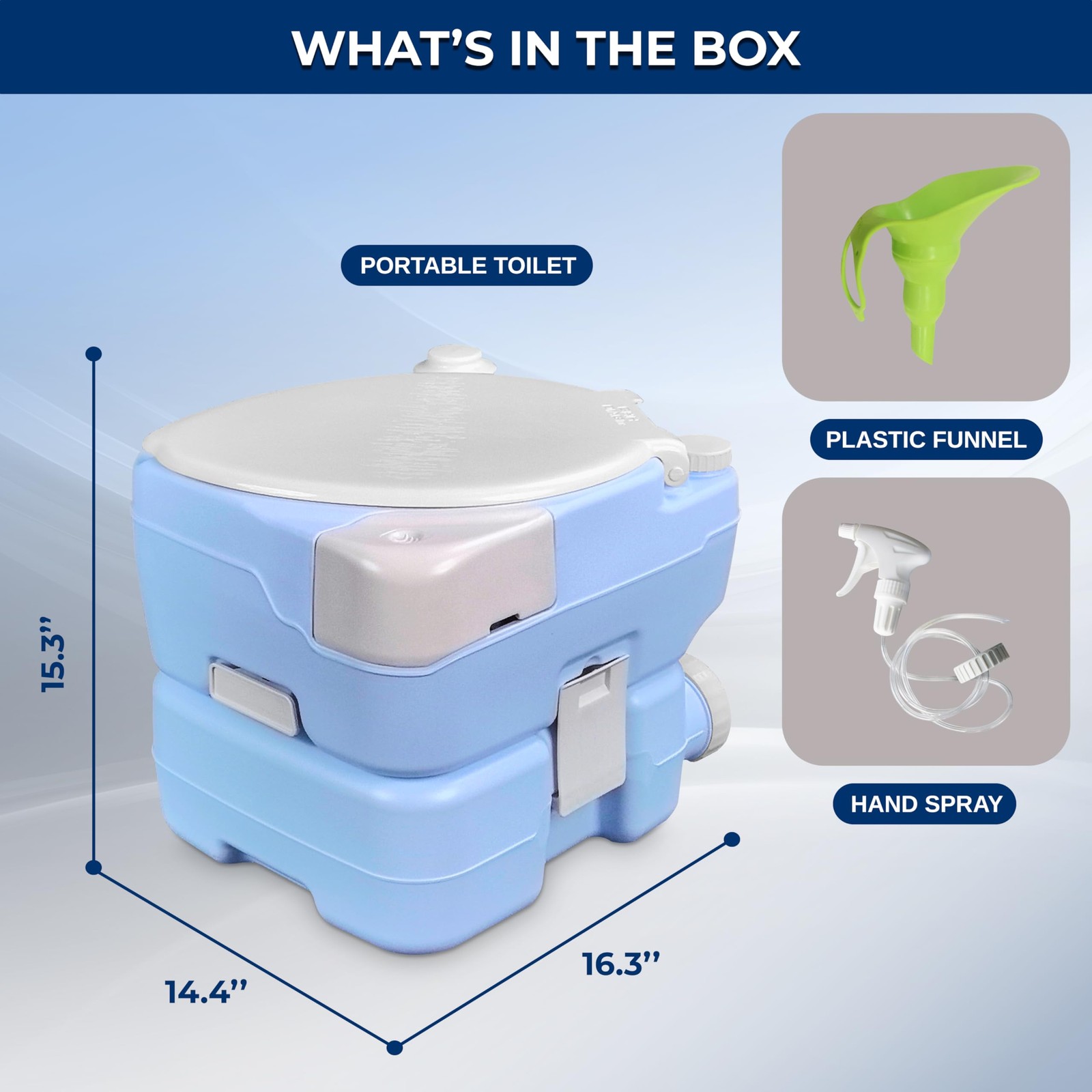 SereneLife 4 Gallon Portable Outdoor Camping Toilet with Flush -Extra Large Seat