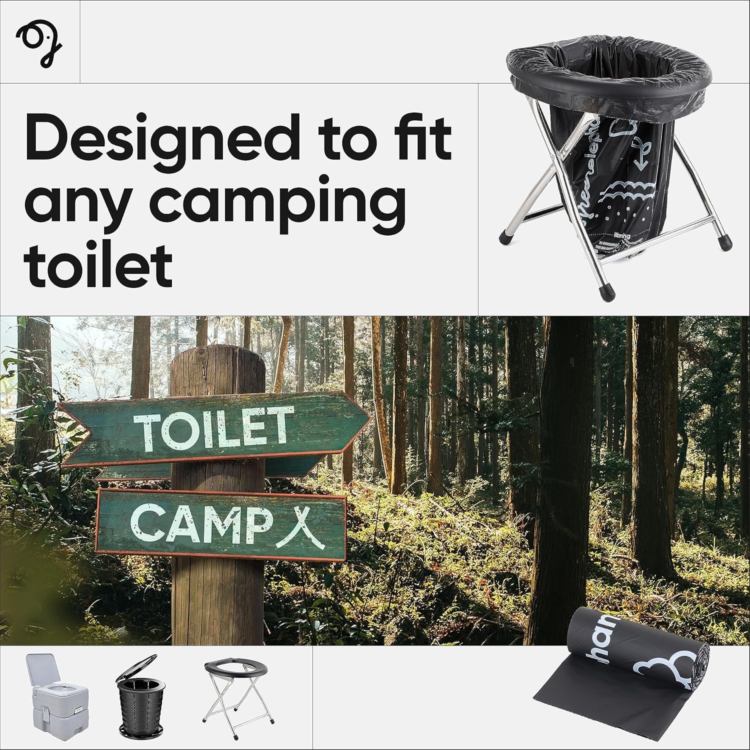 Portable Waste Bags – Camping Potty Liners, Biodegradable Sanitary Bags for 5…