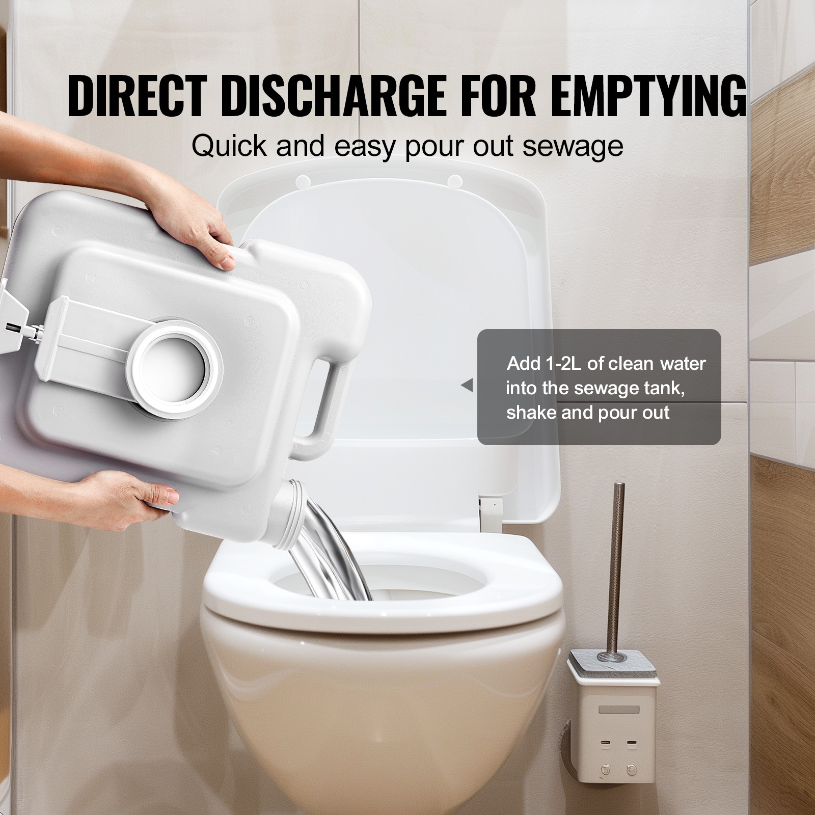 Uimoso Portable Travel Toilet with Flush, 3.2 Gal for Camping and Indoor Use