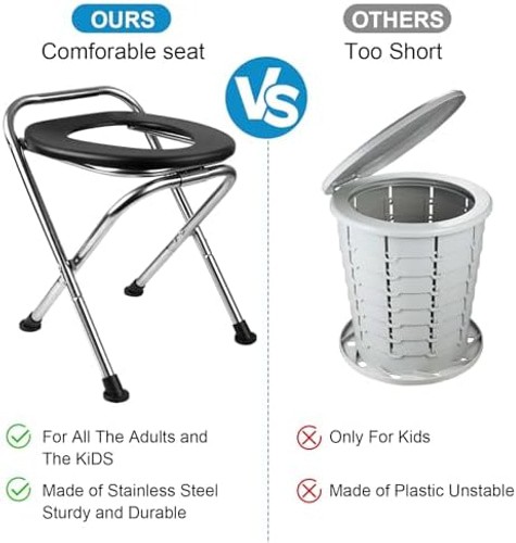 Portable Toilet for Camping, Portable Toilet Seat, Portable Toilet Travel, St…