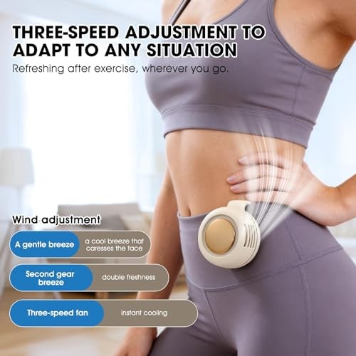 Small Clip Fan, Personal Waist Fans,Portable Silent Mini Bladeless Fan White