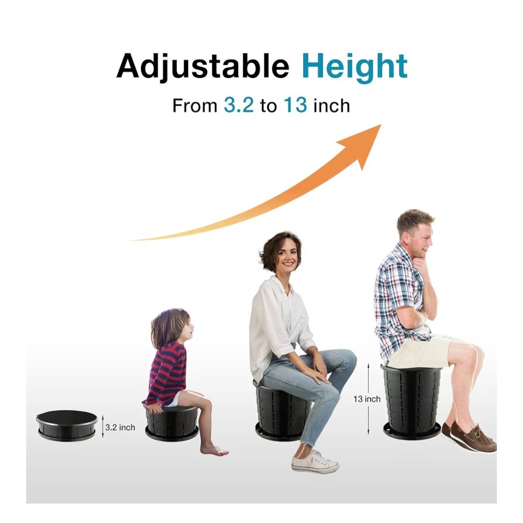 Adjustable Height Portable Toilet for Travel & Camping – Lightweight & Durable