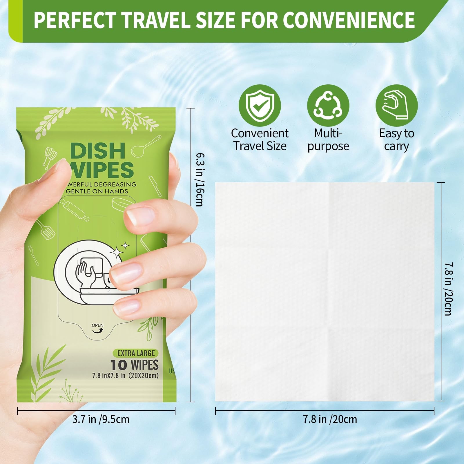 4 Pack Dish Wipes Camping Dish Wipes Travel Dish Soap Camp Kitchen Wipes Port…