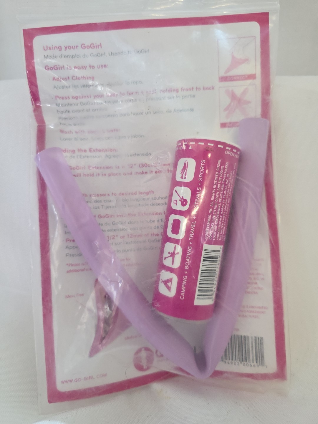 GoGirl Female Urination Device (FUD), Pink, Funnel, Outdoors, Camping, Hiking JA