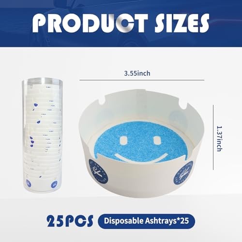 25PCS Portable Disposable Ashtrays for Cigarettes,Car Ashtray Sand Base with