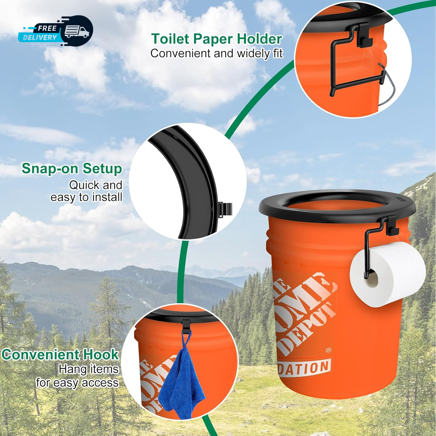 Bucket Toilet Seat Portable Toilet Seat for 5 Gal Buckets Camping Toilet Seat