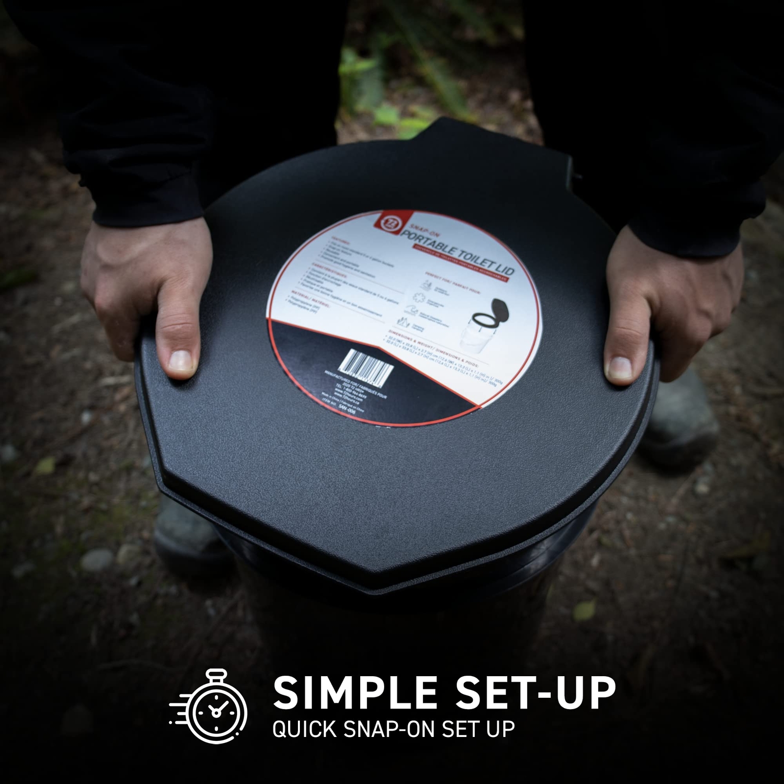 Portable Camping Toilet Seat with Lid for Camping, Hiking,Emergencies(No Bucket)