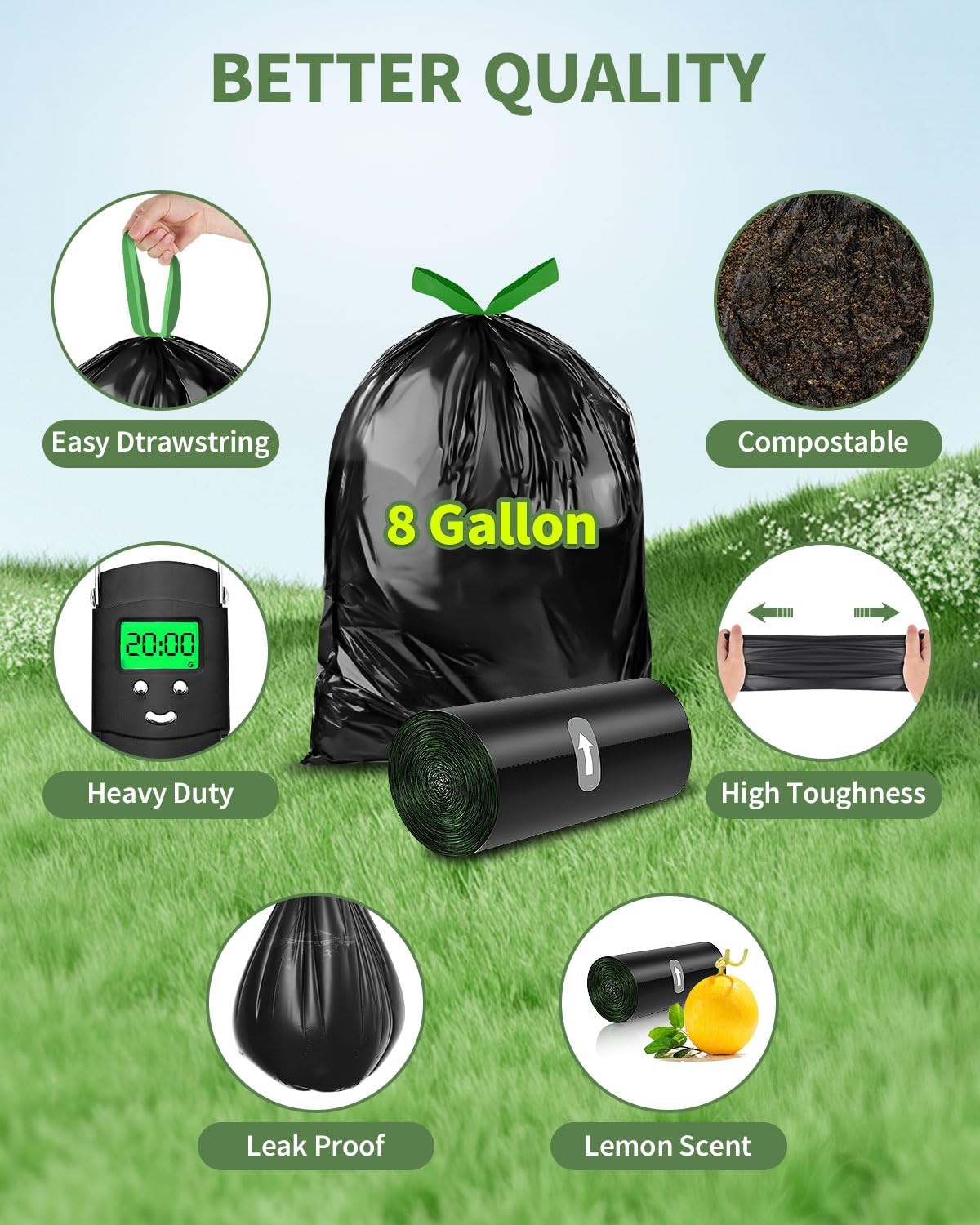 Camping Toilet Bags Poo Gel Set, 25 Count Portable Toilet Bags with 15 Count …