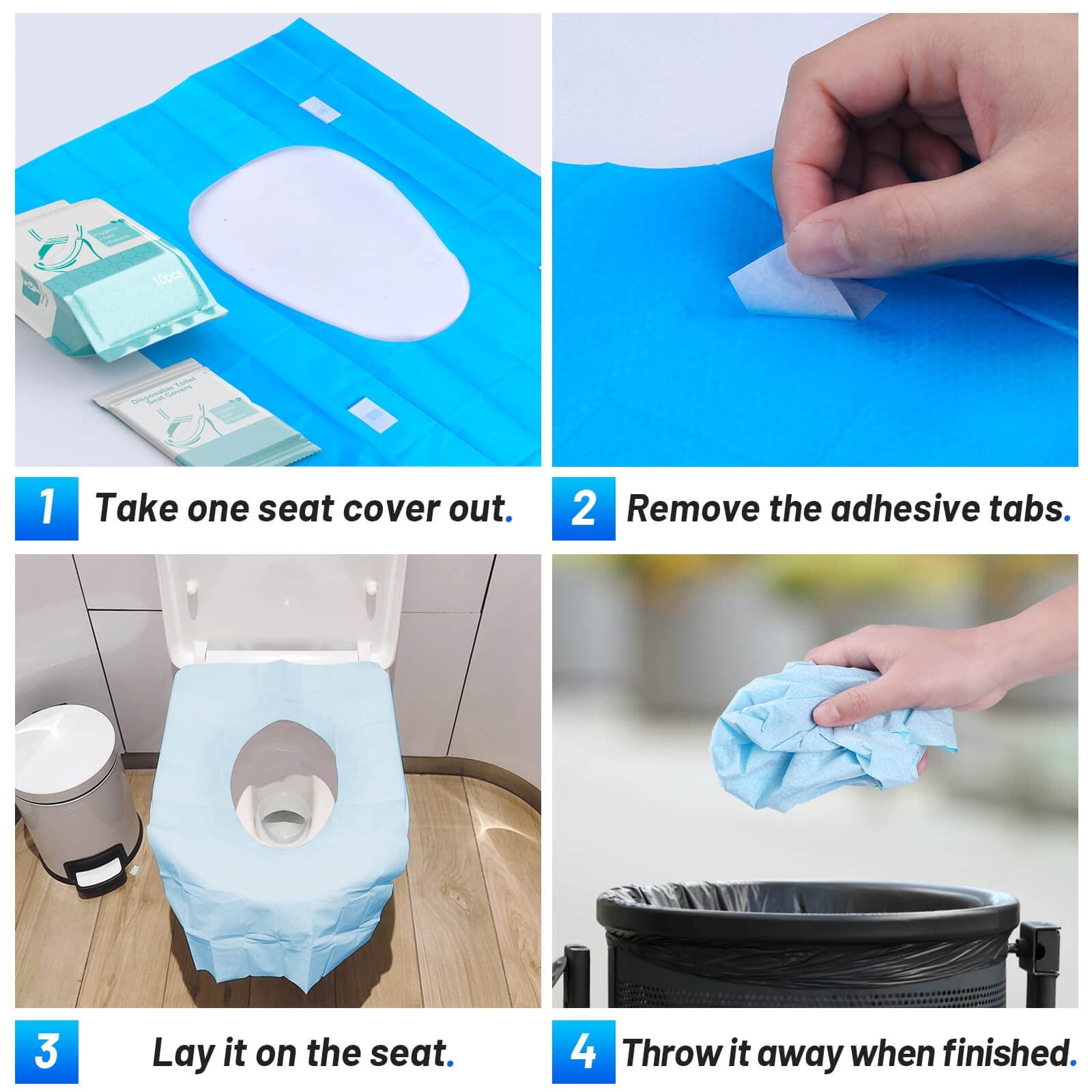 30 Pack Toilet Seat Covers Disposable100% Waterproof 30 Pack, XL, 30 Pcs, XL