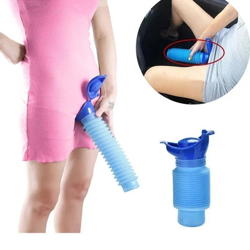 2 Pcs Portable Urinal Male Female Emergency Travel Camping Toilet Pee Bottle Kit