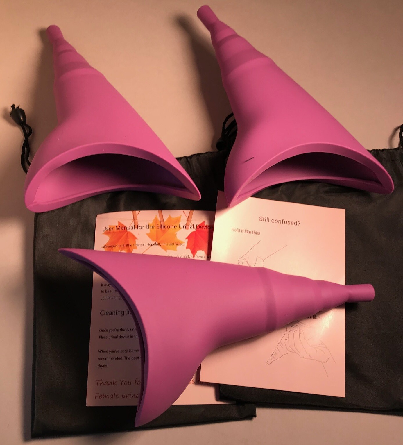 Portable Female Urinary Funnels (3-Pack), Camping, Boating,Outside, P P Tubes