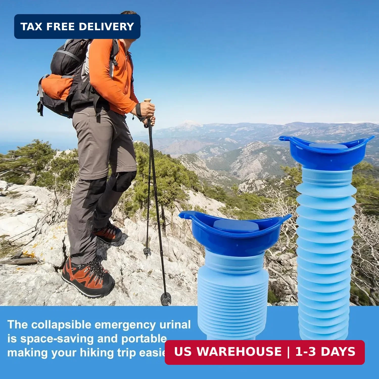 Pee Bottles for Men, Portable Urinal for Men, Collapsible Urine Bottle 750ML, Ca