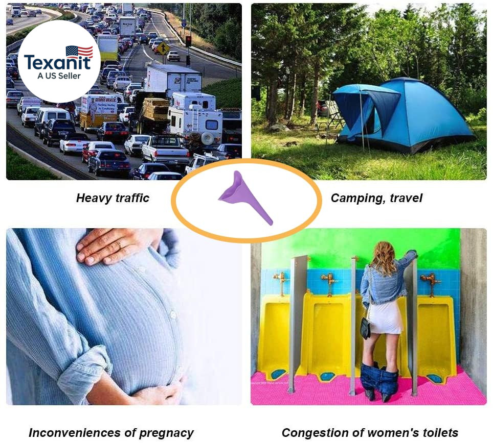 4 PCS Portable Reusable Women’S Outdoor Standing Pee Silicone Funnel, for Outdoo