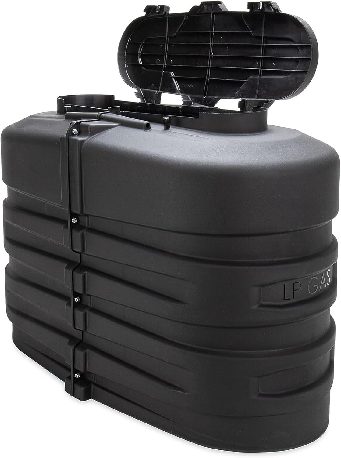 RV Dual Propane Tank Cover – Measures 29.5″W X 15.5″D X 20.5″H – Features Hinged