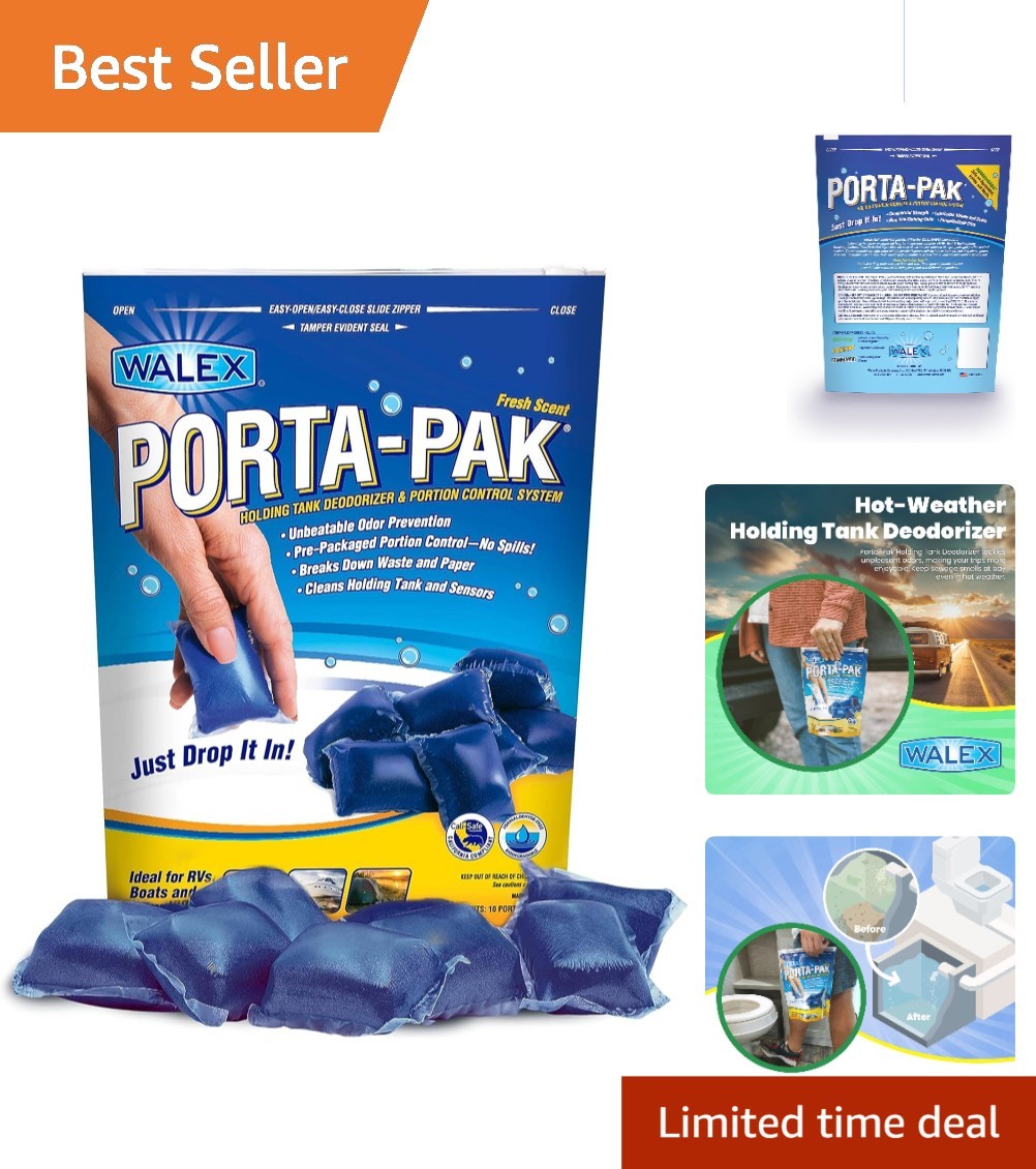 Porta-Pak 10-Pack RV Deodorizer Drop-Ins – Fresh Scent, Odor Control Solution