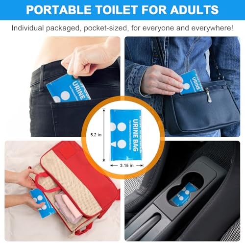 12/24 Pcs Disposable Urine Bags, 900ML Pee Bags for Travel for Women 12 Pack