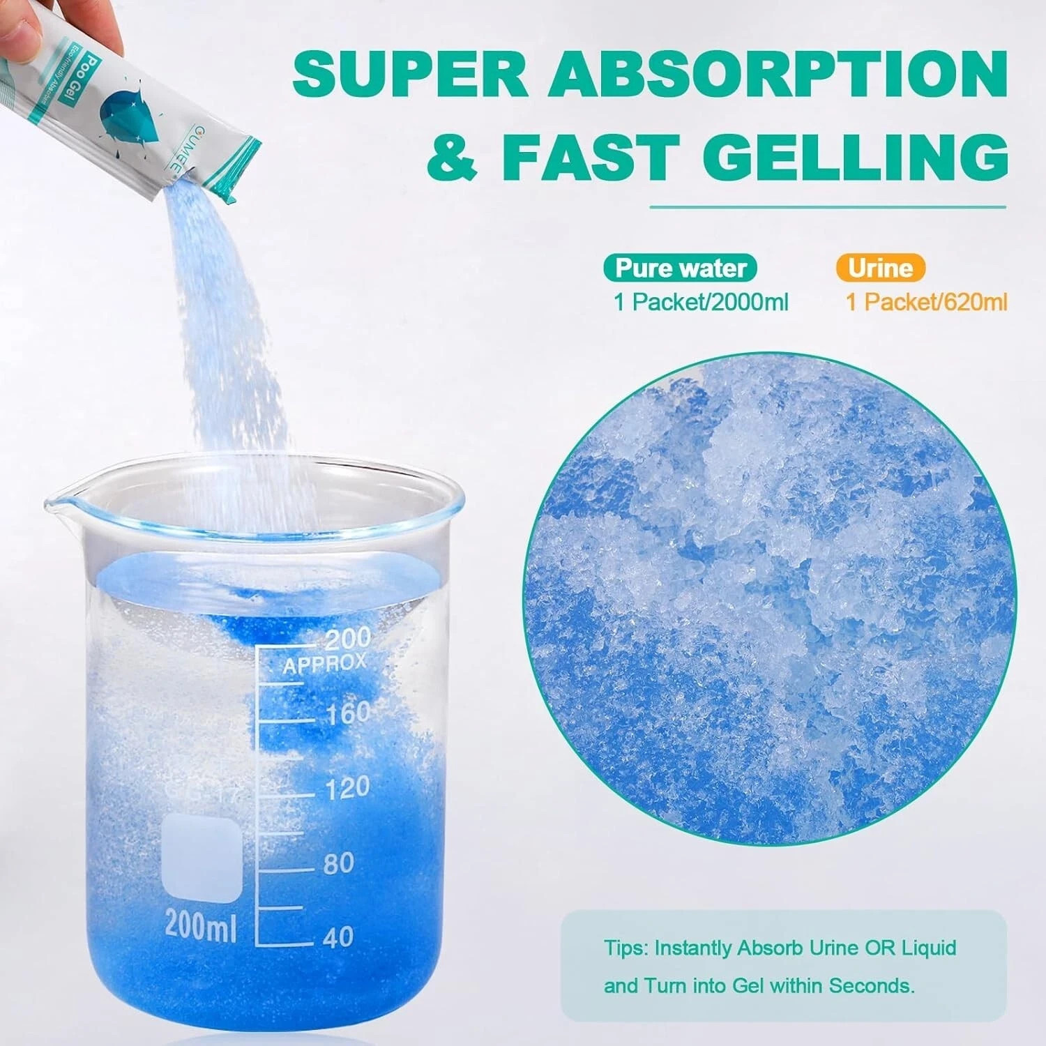 30 PACK Poo Gel for Portable Toilet Camping Toilet Powder for Potty Bags