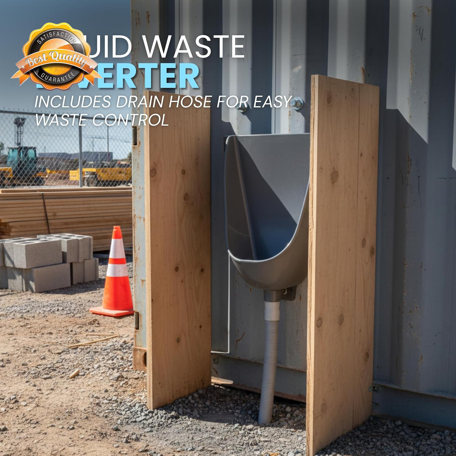 Waterless Urinal with Hose – UV Resistant outside Urinal, Outdoor Plastic Urinal