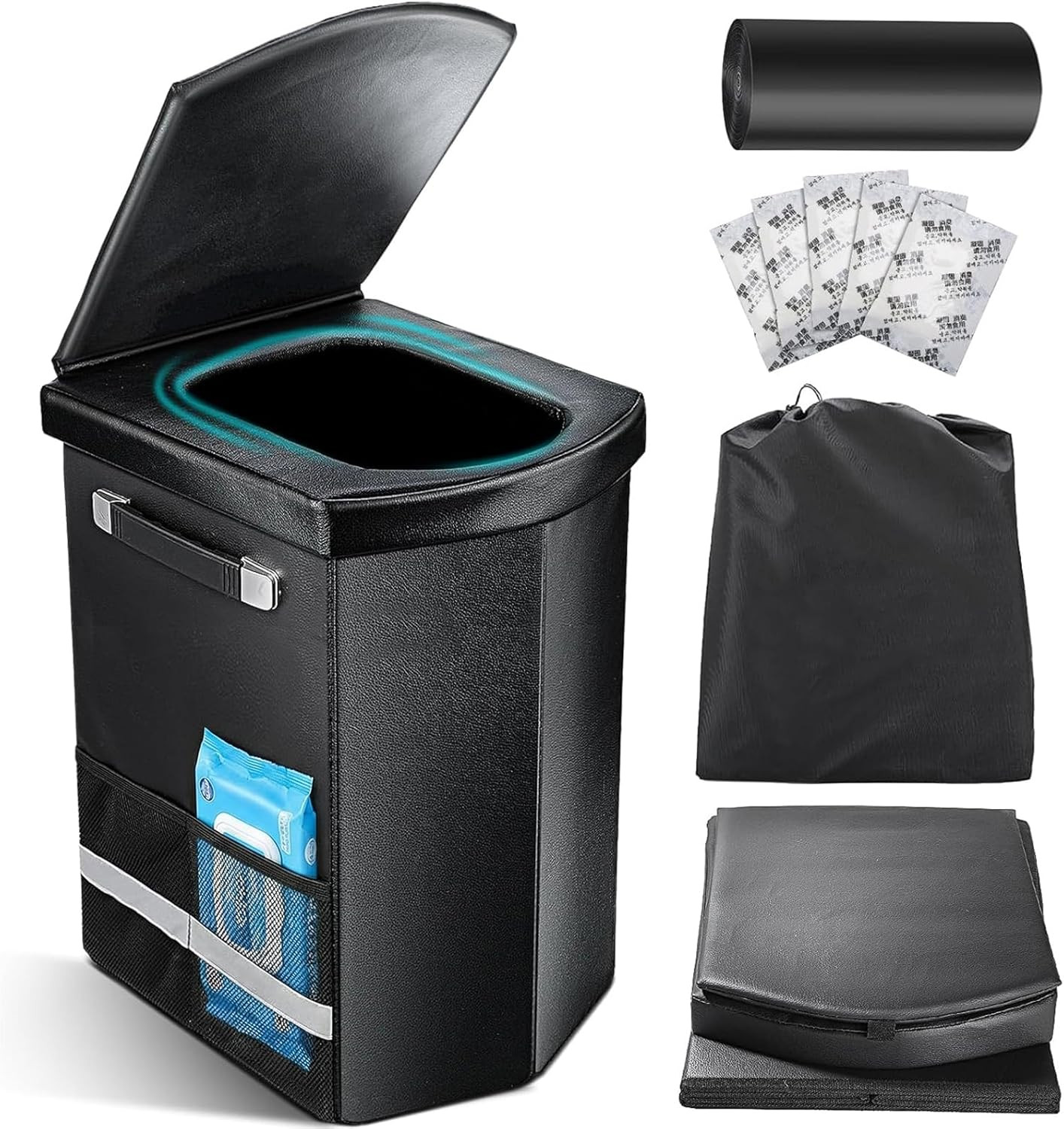 2026 Upgraded XL Portable Toilet for Adults,Tall Camping Toilet with Lid and Con