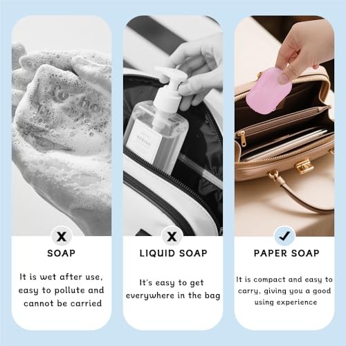15 Pack Soap Sheets for Traveling, 300 Sheet Portable Soap Paper Disposable
