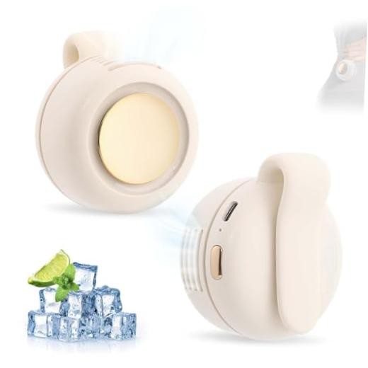 Small Clip Fan, Personal Waist Fans,Portable Silent Mini Bladeless Fan White