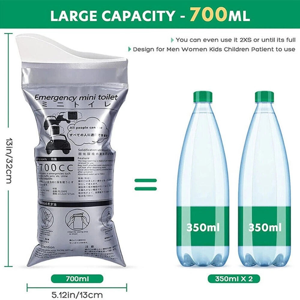 10/20PCS 700ml Disposable Emergency Pee Bag Unisex Toilet Car Urine Vomit Bag US