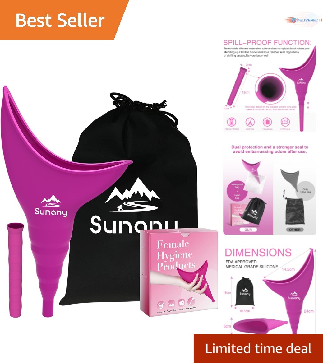 Lightweight Female Pee Funnel with Drawstring Bag – Stand and Pee Anywhere!