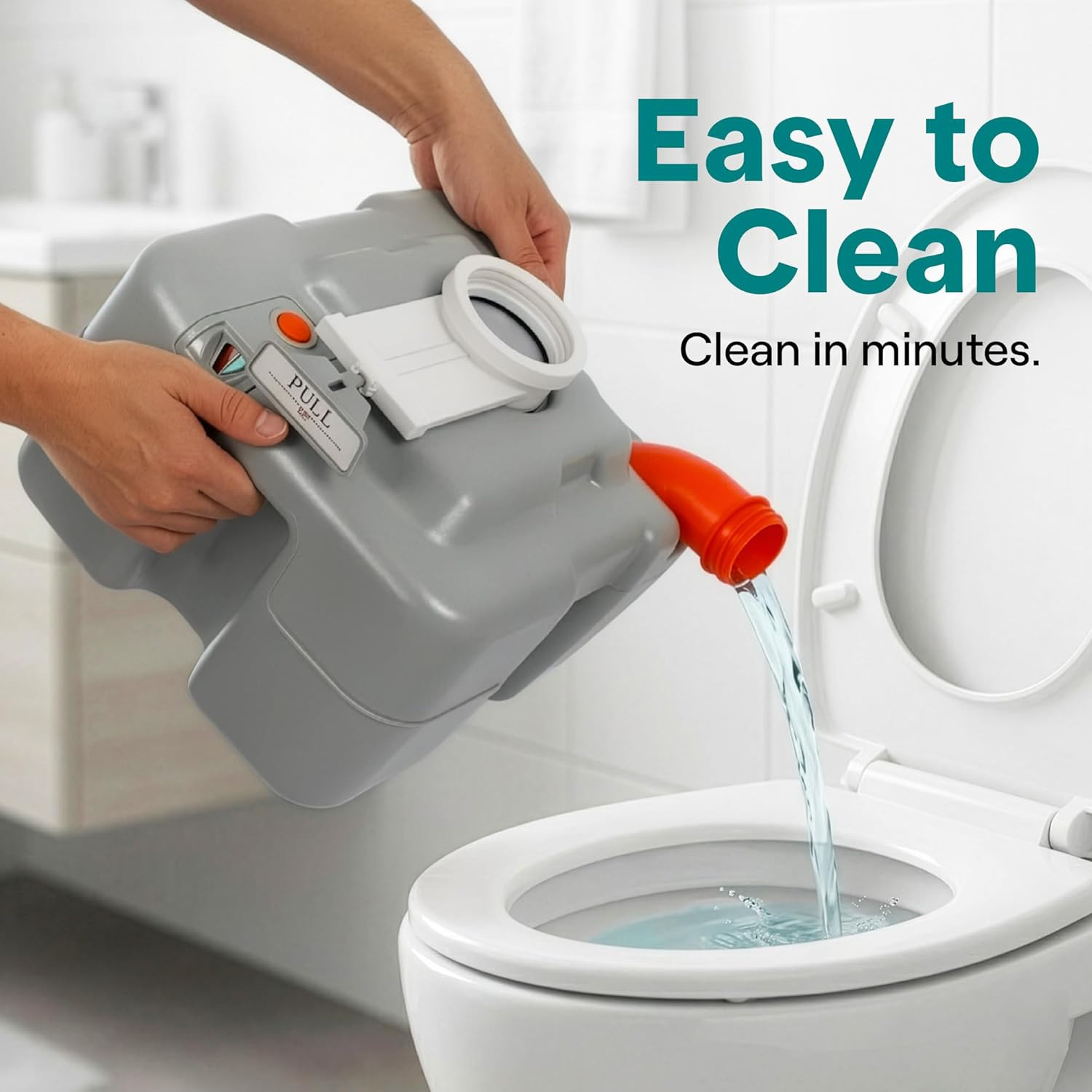 Serenelife 5.2 Gal Portable Camping Toilet for Adults, 100+ Flushes, Porta Potty