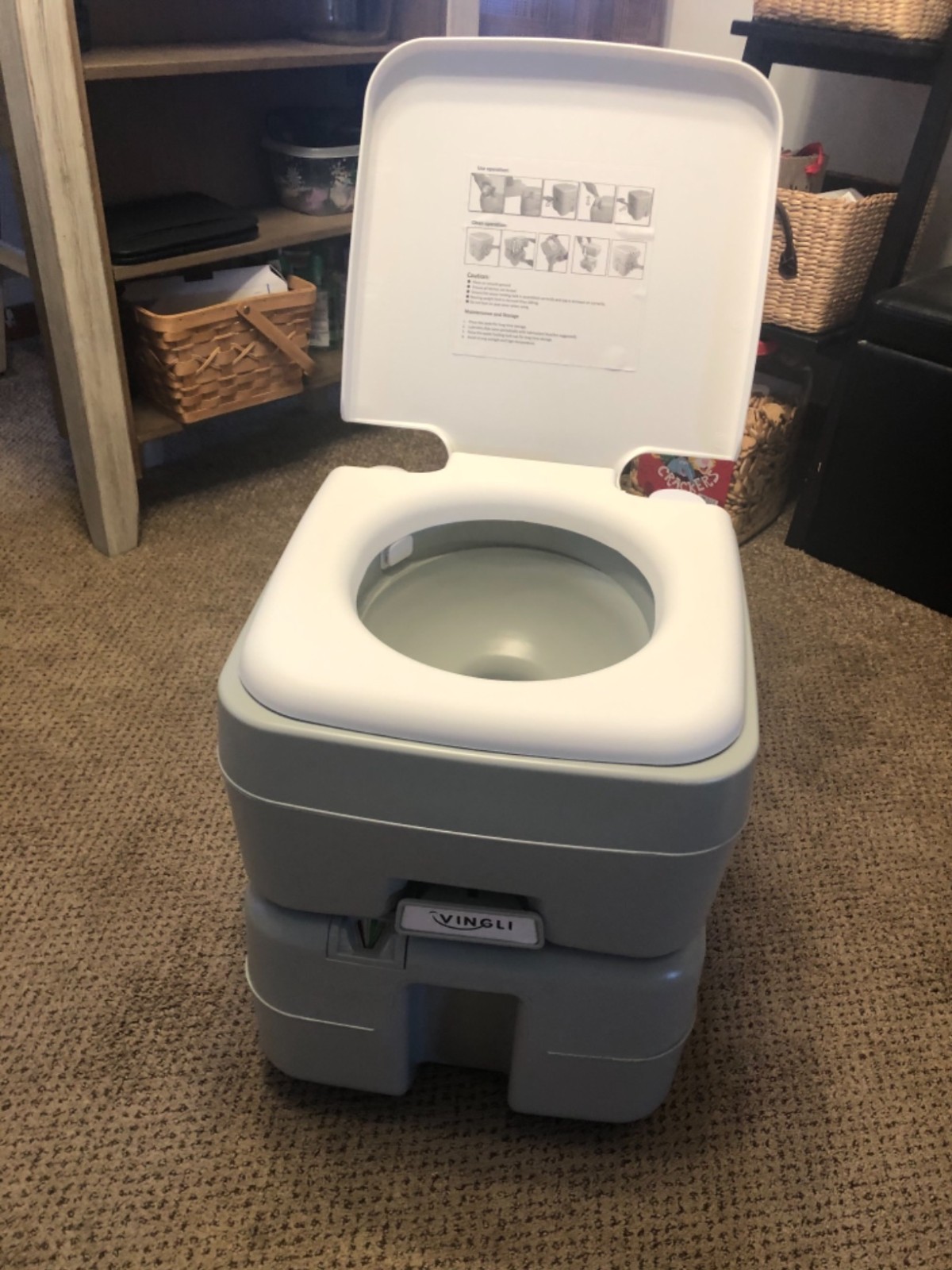 Portable Toilet 10L 2.6 Gallon Camping Toilet Flush Travel Potty Indoor/Outdoor