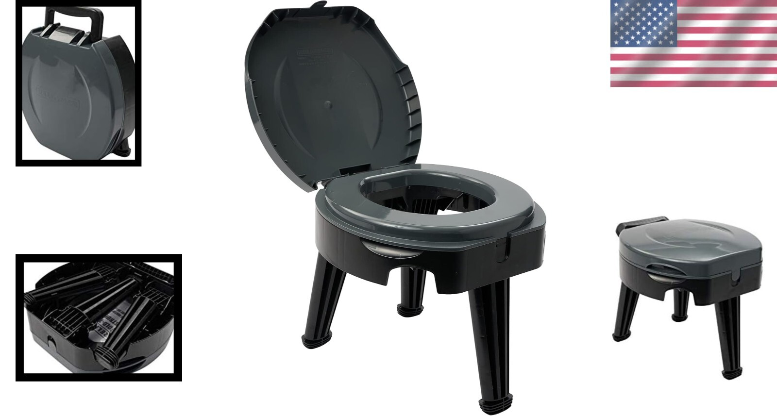 Effortless Outdoor Hygiene with Compact FOLD-to-GO Camping Toilet | 14.5″ Size