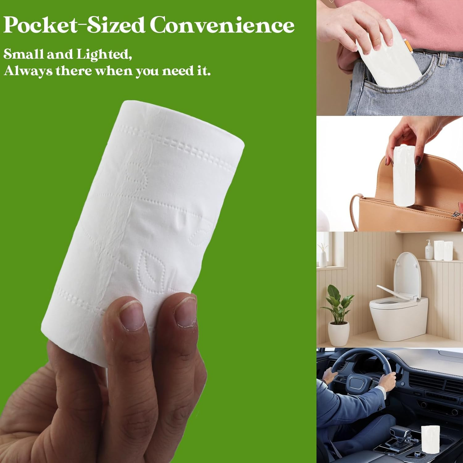 Travel Toilet Paper, 6 Rolls Portable Pack Toilet Tissue, Compact Soft Individua