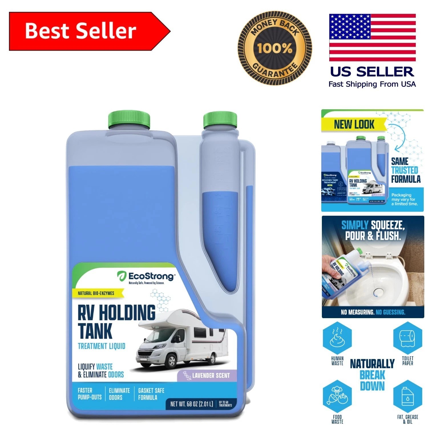 Superior RV Odor and Waste Treatment – 68 Fl Oz Liquid, Safe Around Vegetation