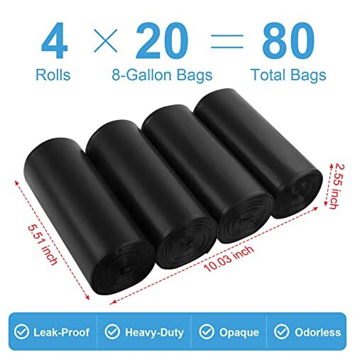 80 Count 8 Gallon Portable Toilet Bags for Camping Outdoor Travel Car Boating