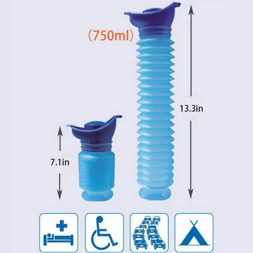 1set Portable Car Urinal Bottle Reusable Camping Emergency Toilet Kit – NEW