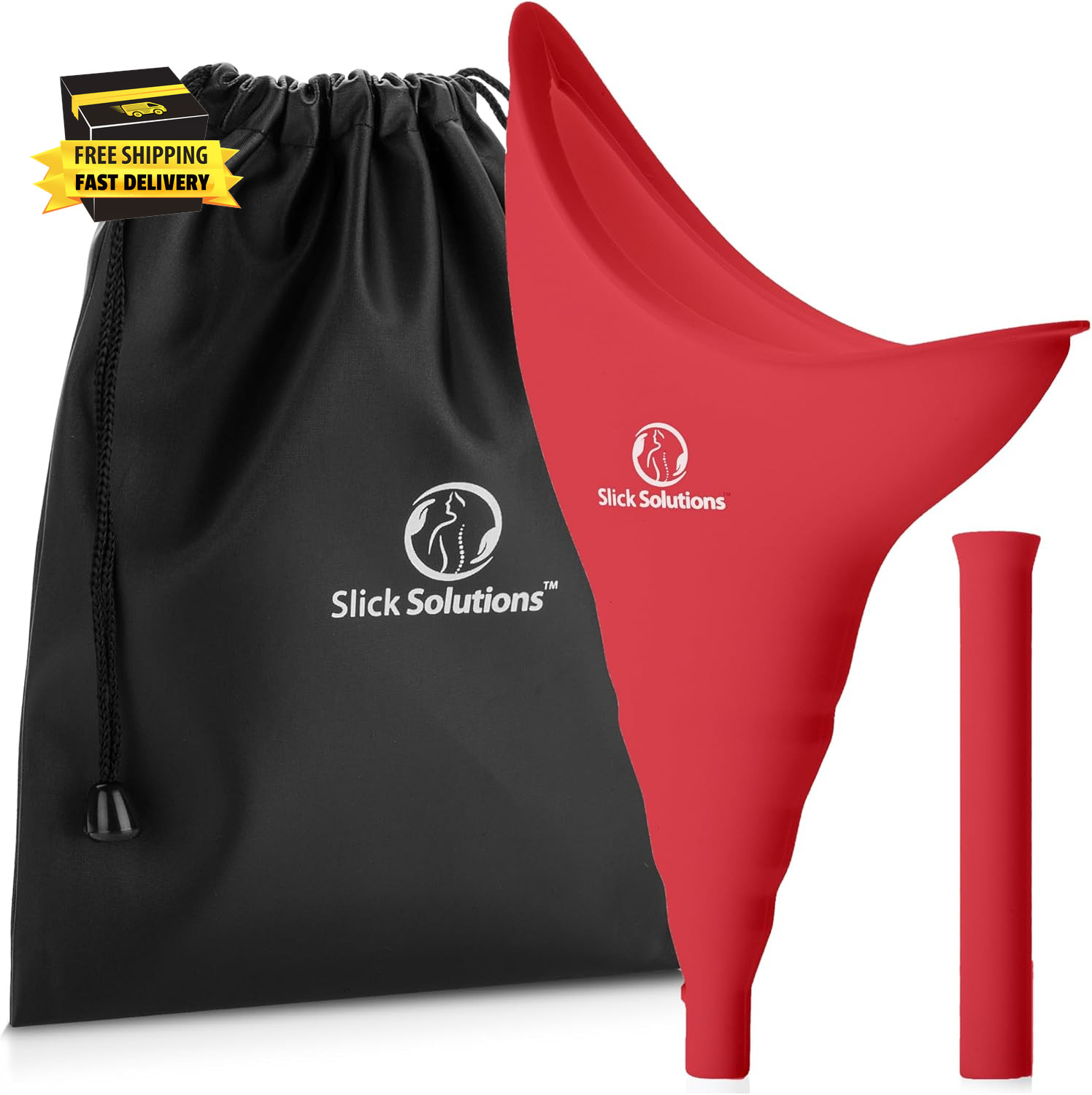 Slick- Female Urination Device, Red Female Urinal, Urinal for Women, Pee Funnel
